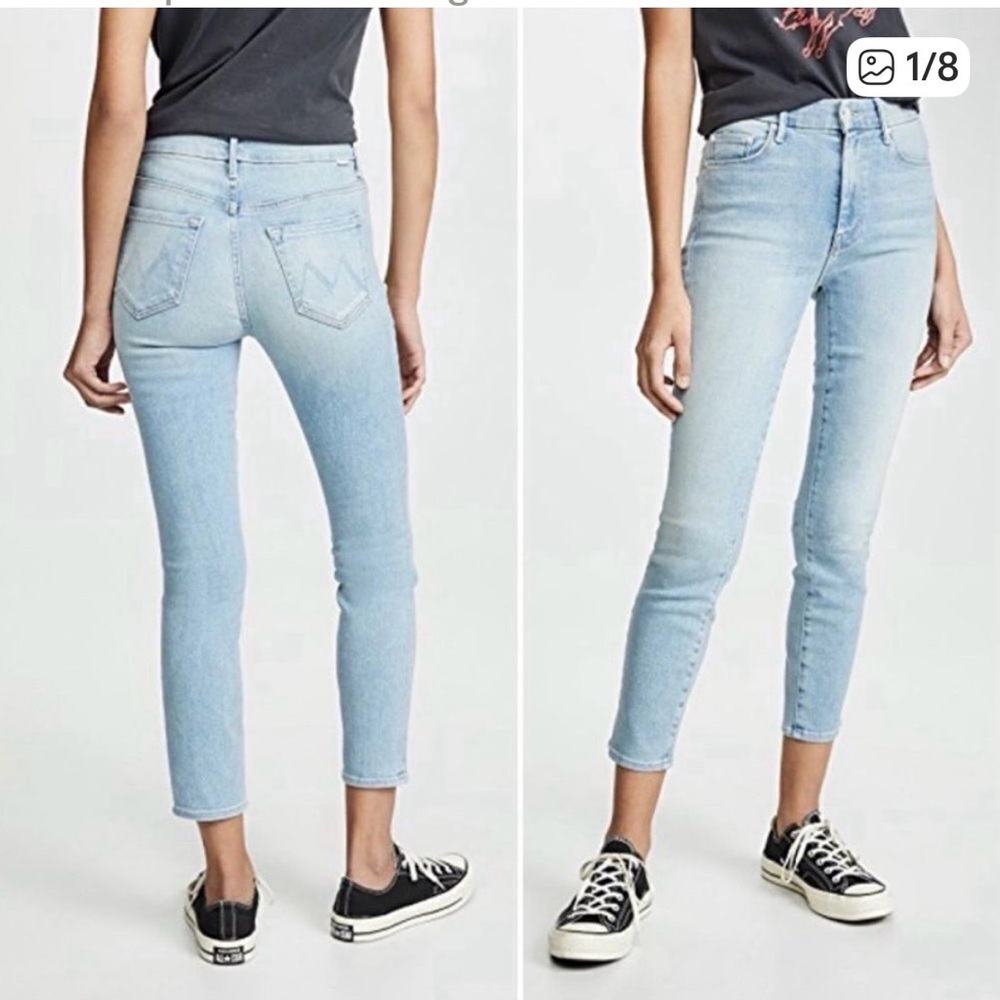 MOTHER The Looker Crop Jeans in Swimming Pool Sunday